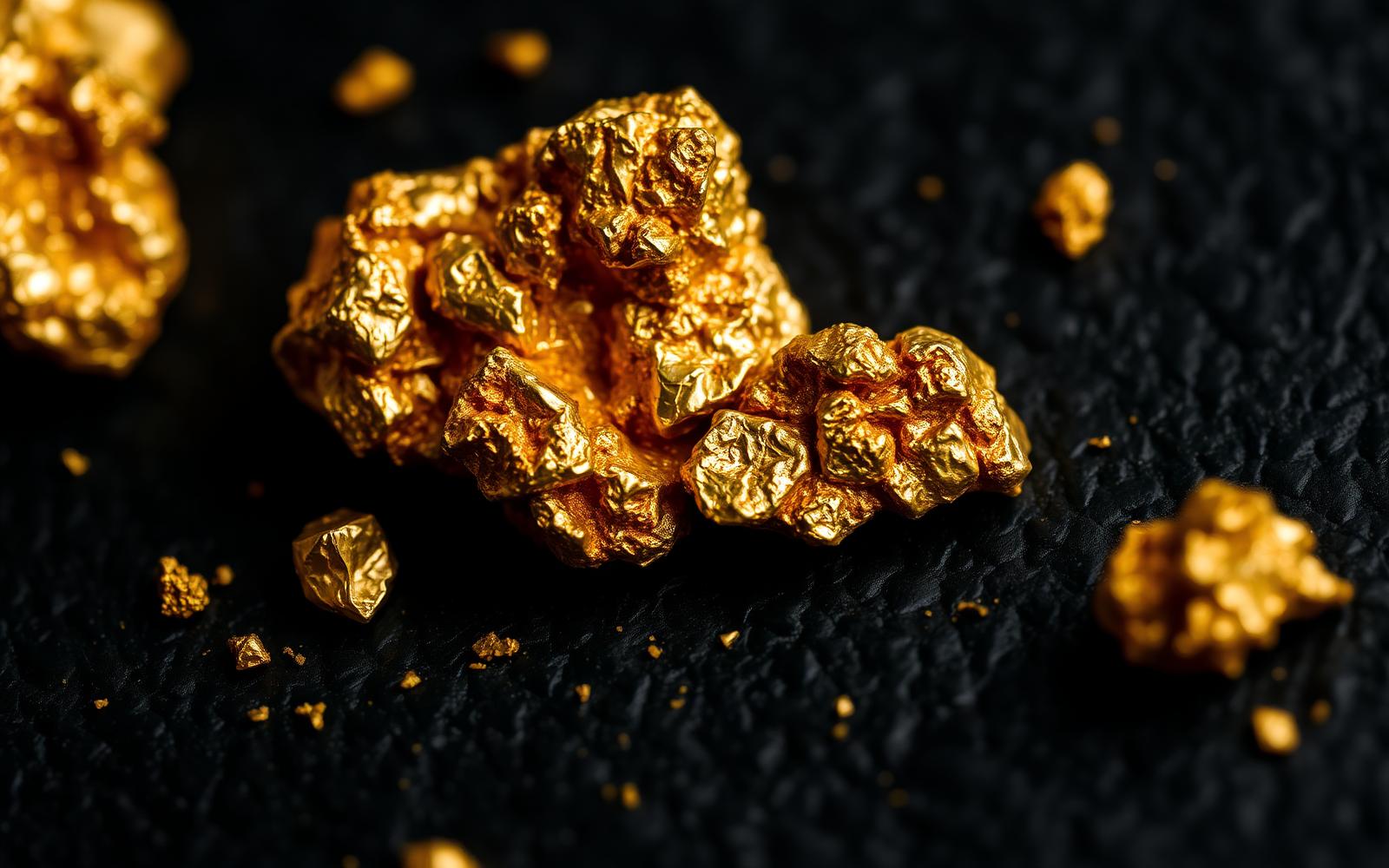 Raw gold nuggets